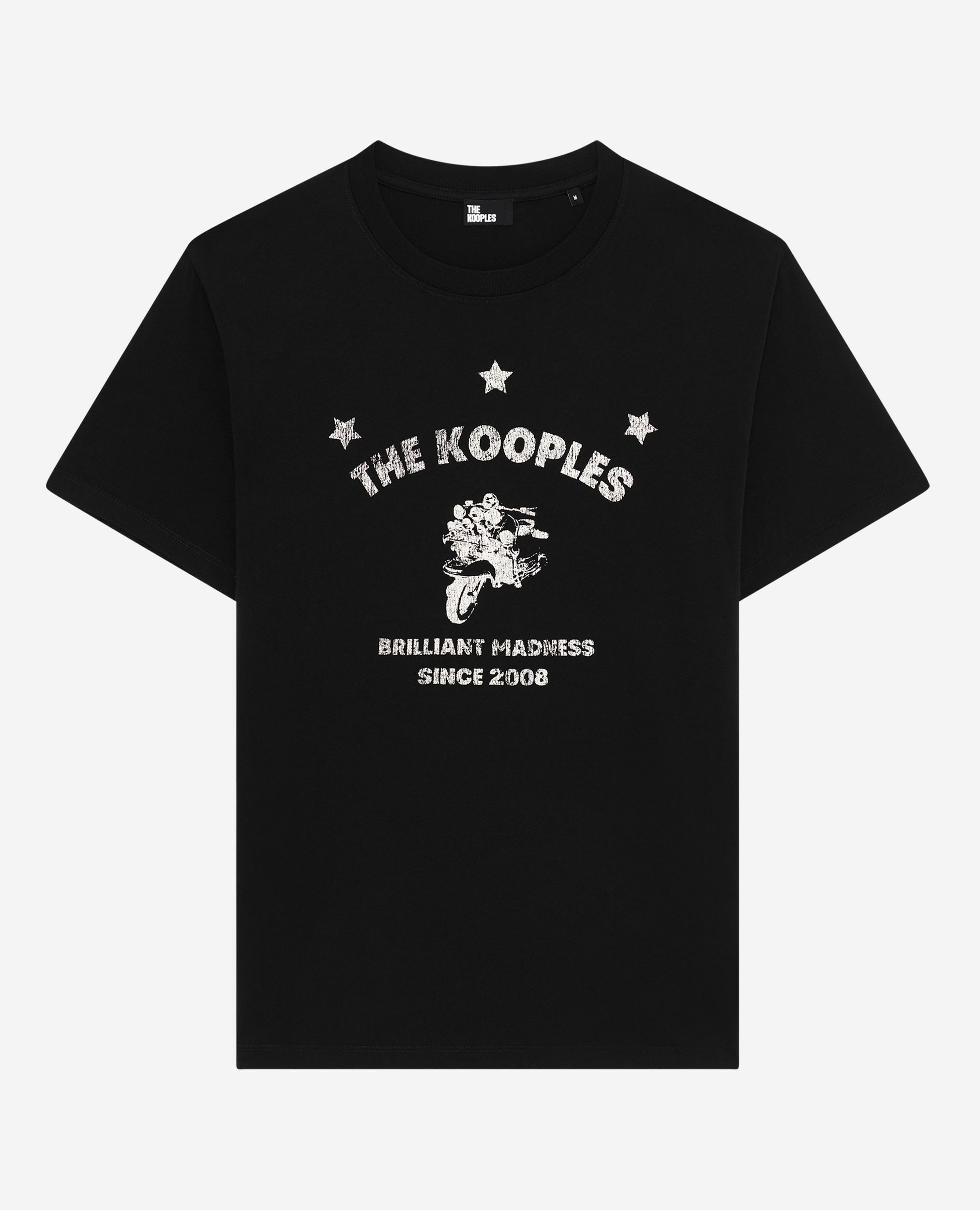T-Shirt mit schwarzem Siebdruck, BLACK, hi-res image number null