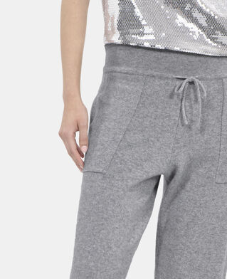 The Kooples FEMME MIDDLE GREY MEL pantalon en laine et cachemire gris