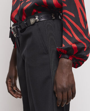 The Kooples FEMME BLACK pantalon en laine noir