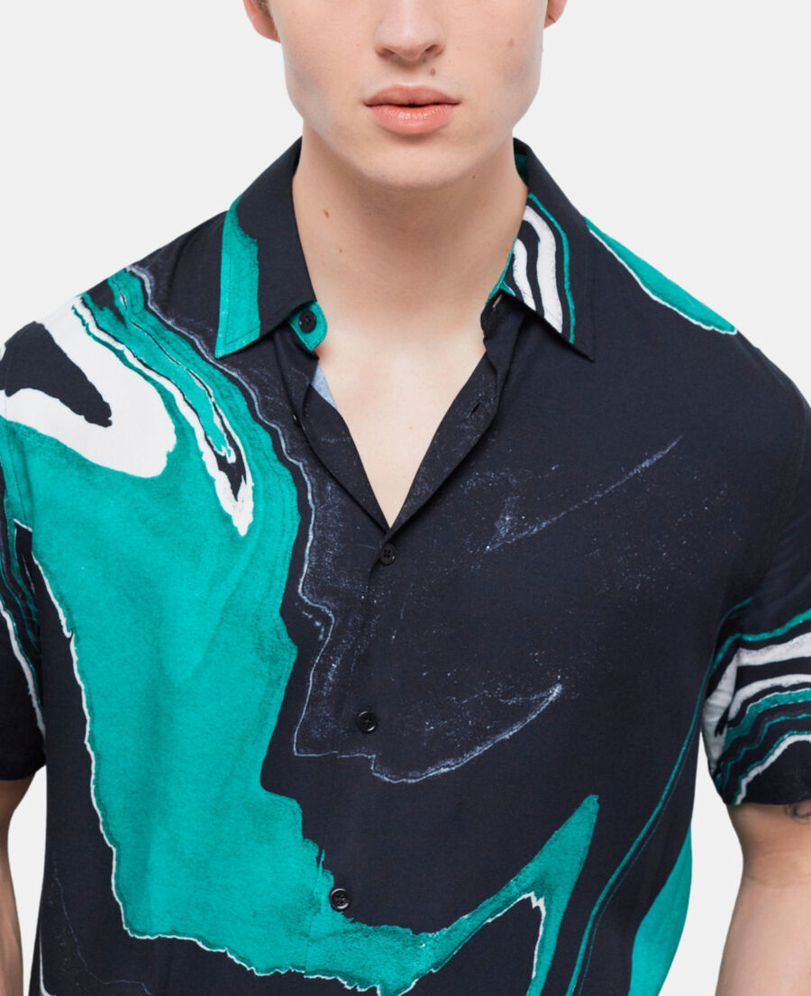 The Kooples HOMME BLACK / GREEN chemise imprimée
