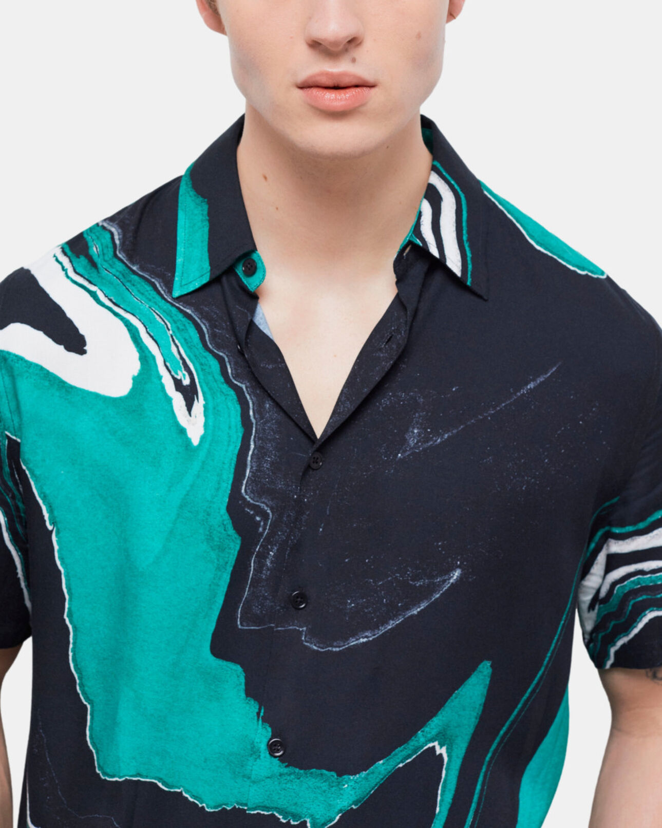 The Kooples HOMME BLACK / GREEN chemise imprimée