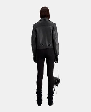 The Kooples MUJER BLACK chaqueta biker piel negra