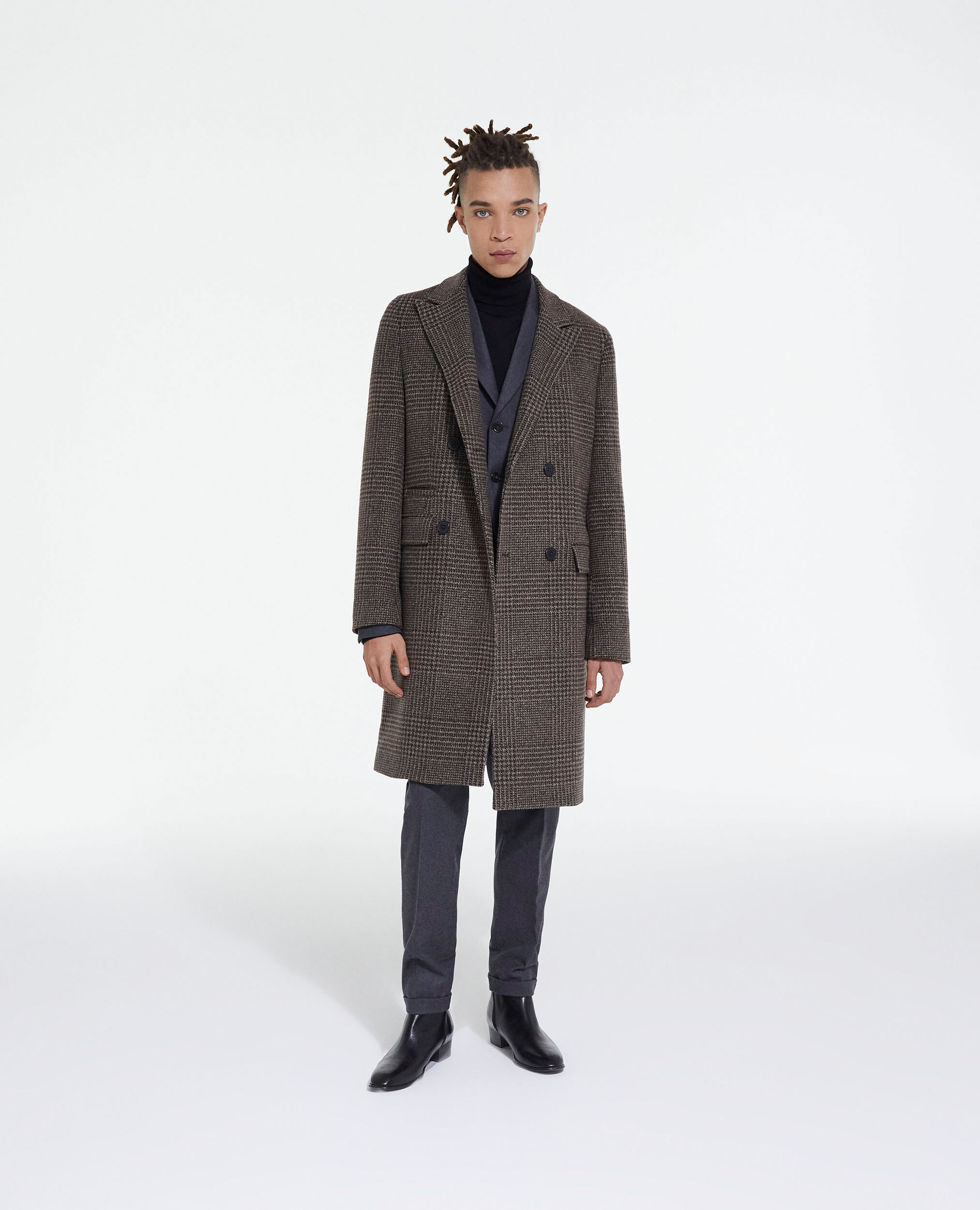 Manteau en laine marron, BROWN, hi-res image number null