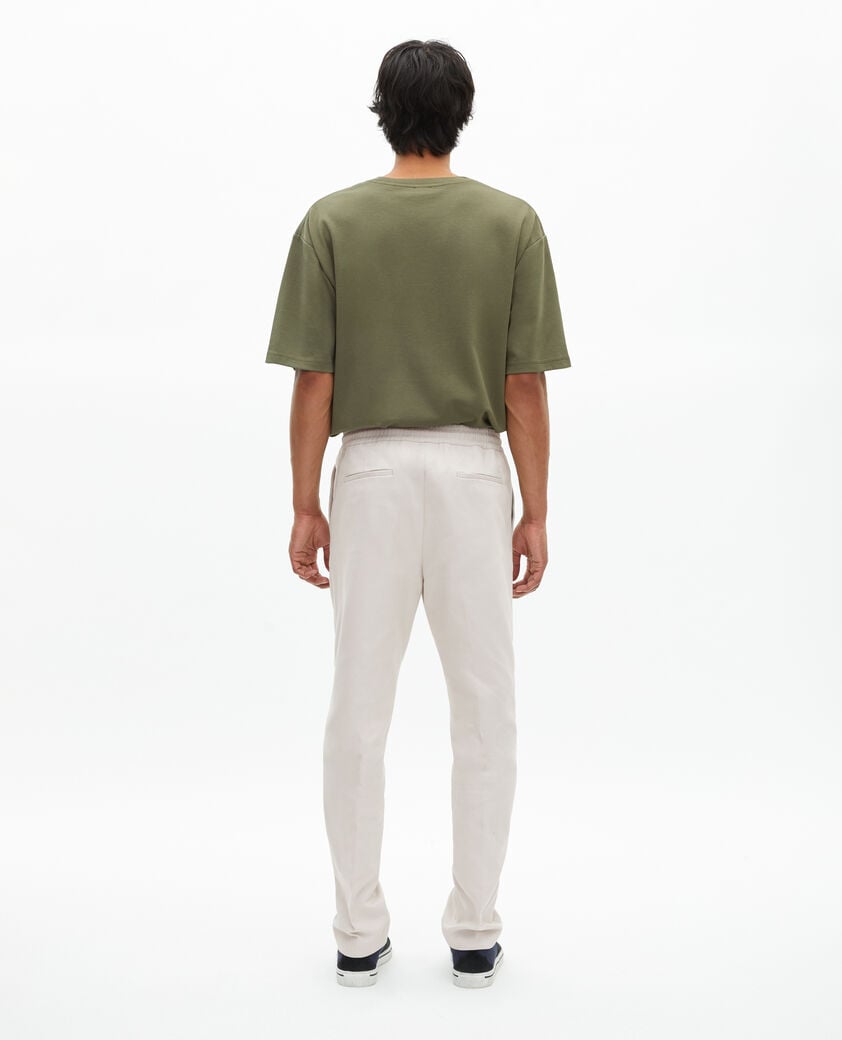 The Kooples HERREN LIGHT GREY gerade geschnittene graue baumwollhose