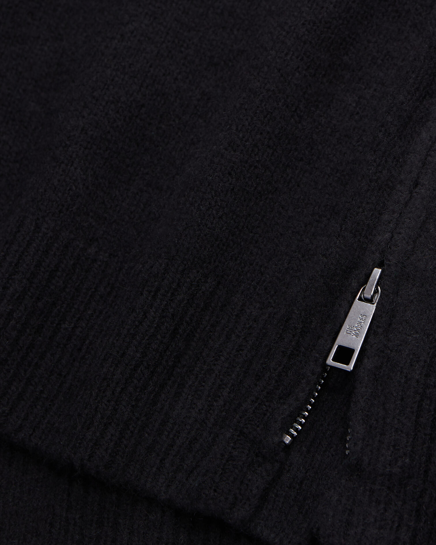 Pull en laine mélangée avec zip noir, BLACK, hi-res image number null