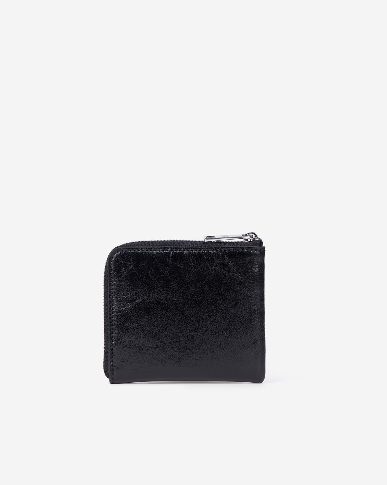The Kooples M BLACK black leather blazon coin purse