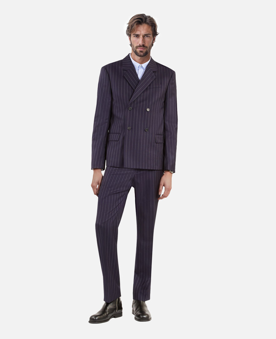 The Kooples H DARK NAVY blue striped wool suit jacket