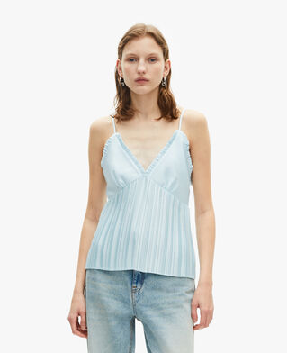 The Kooples DAMEN BABY BLUE blaues plissee-camisole