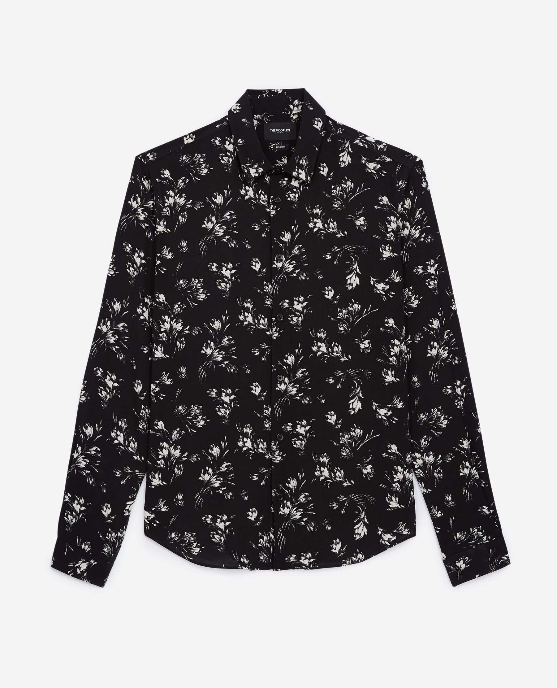 Camisa blanca new arrivals con flores negras