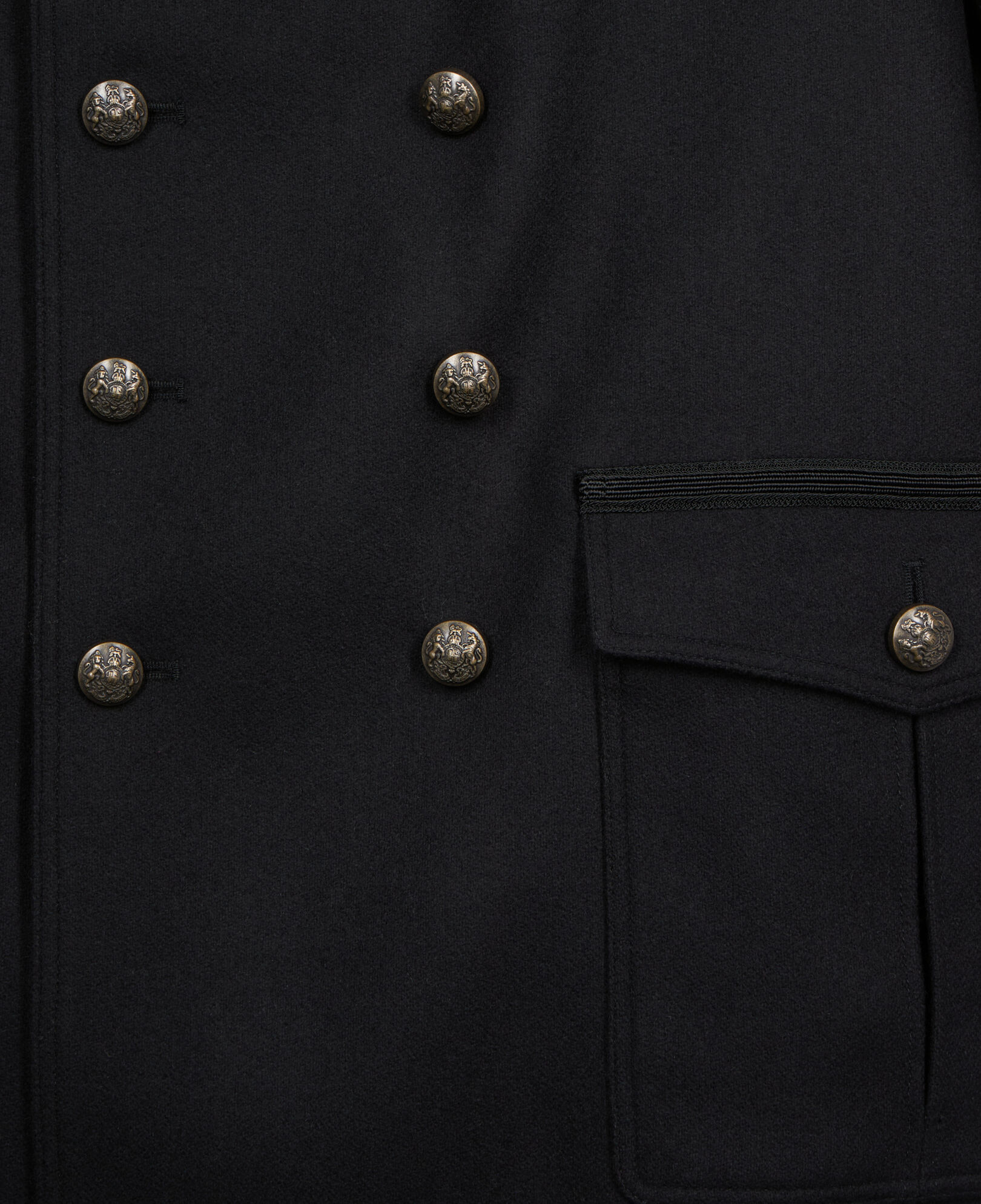 The Kooples HOMME BLACK caban style officier noir