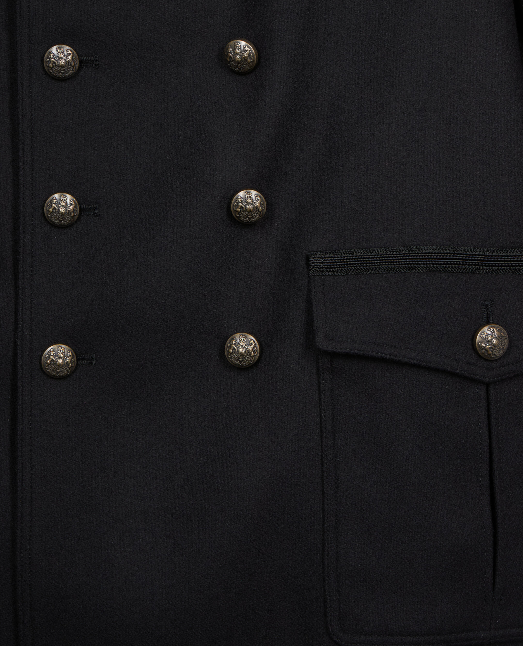 Caban style officier noir, BLACK, hi-res image number null
