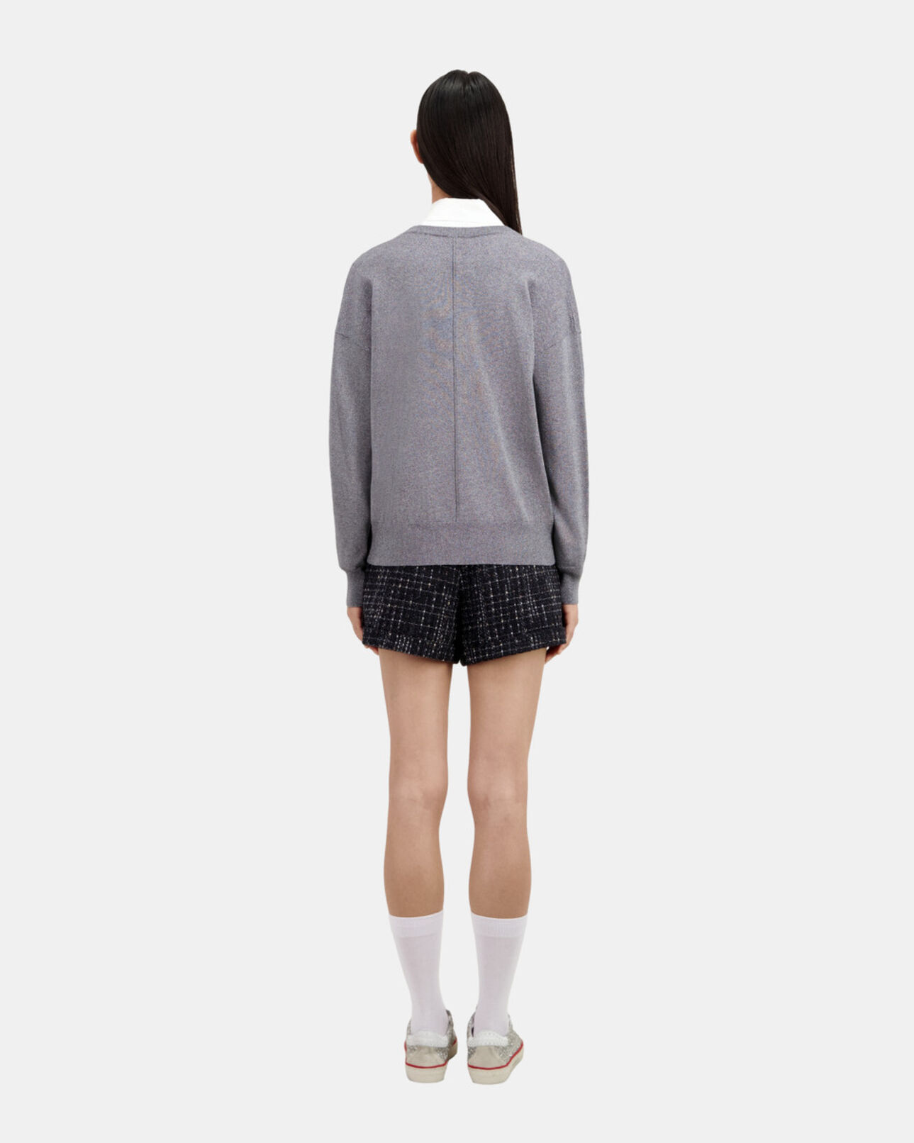 The Kooples WOMEN GRIS / SILVER grey glitter effect sweater