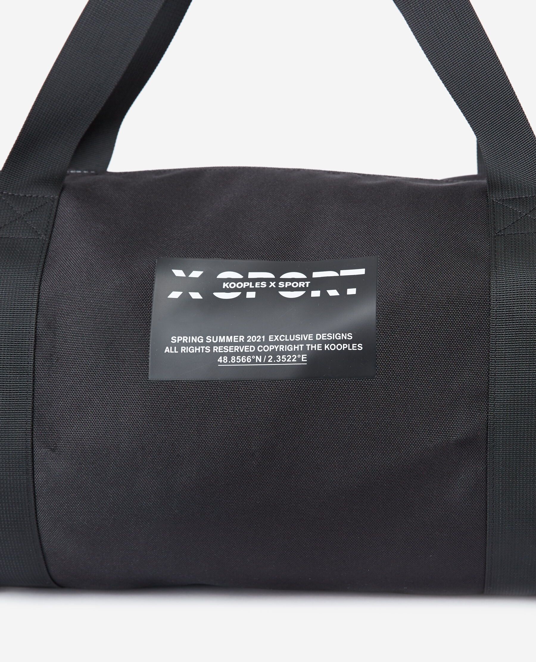Sac de sport coton noir d tails blancs The Kooples