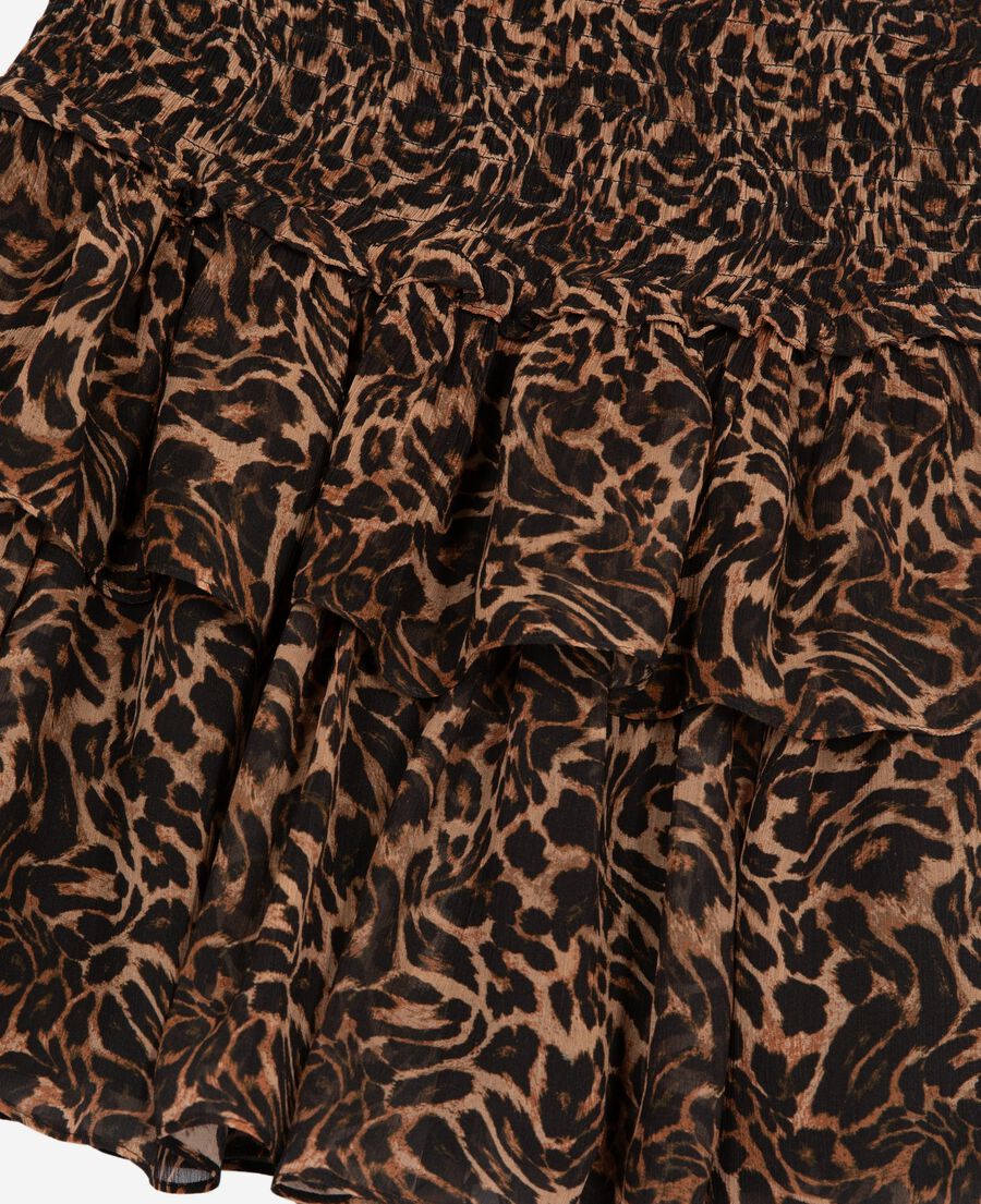 The Kooples FEMME LEOPARD jupe courte à volants imprimé léopard
