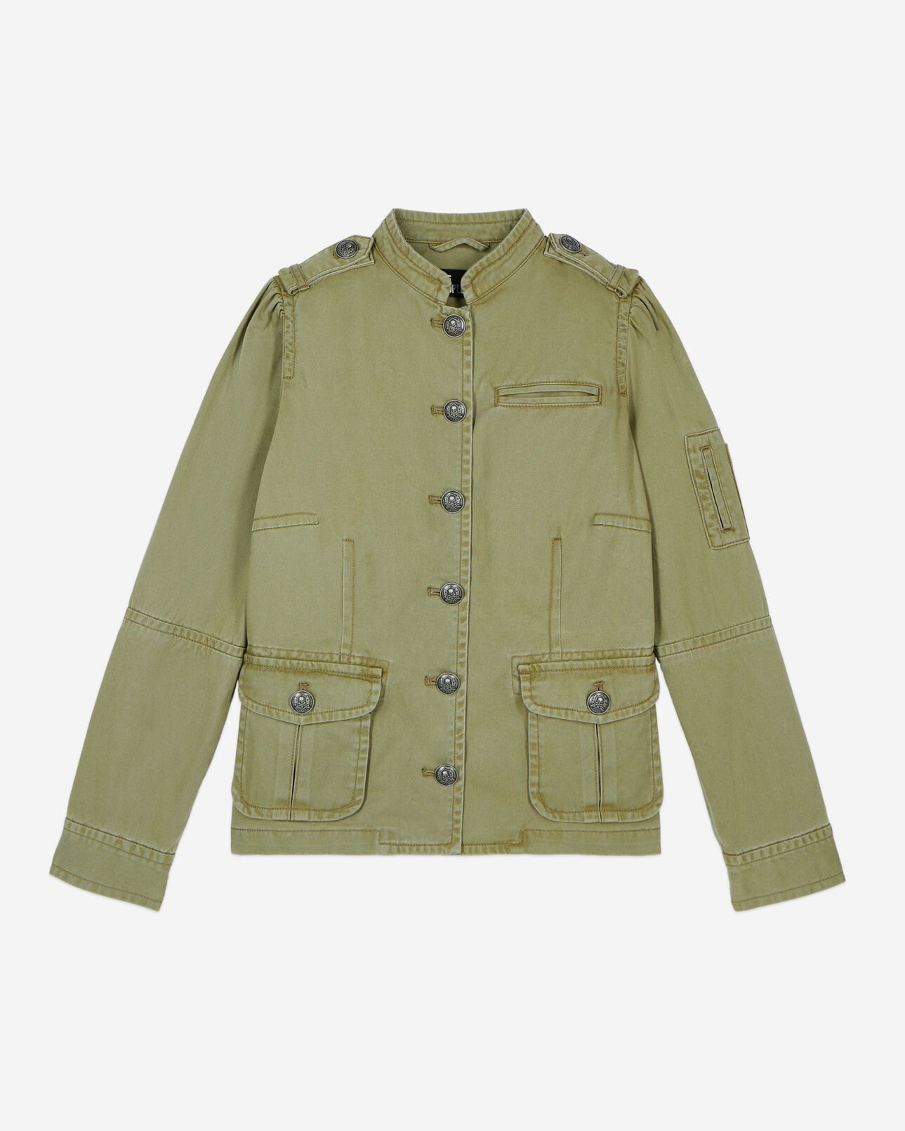 The Kooples WOMEN OLIVE NIGHT khaki officer style jacket