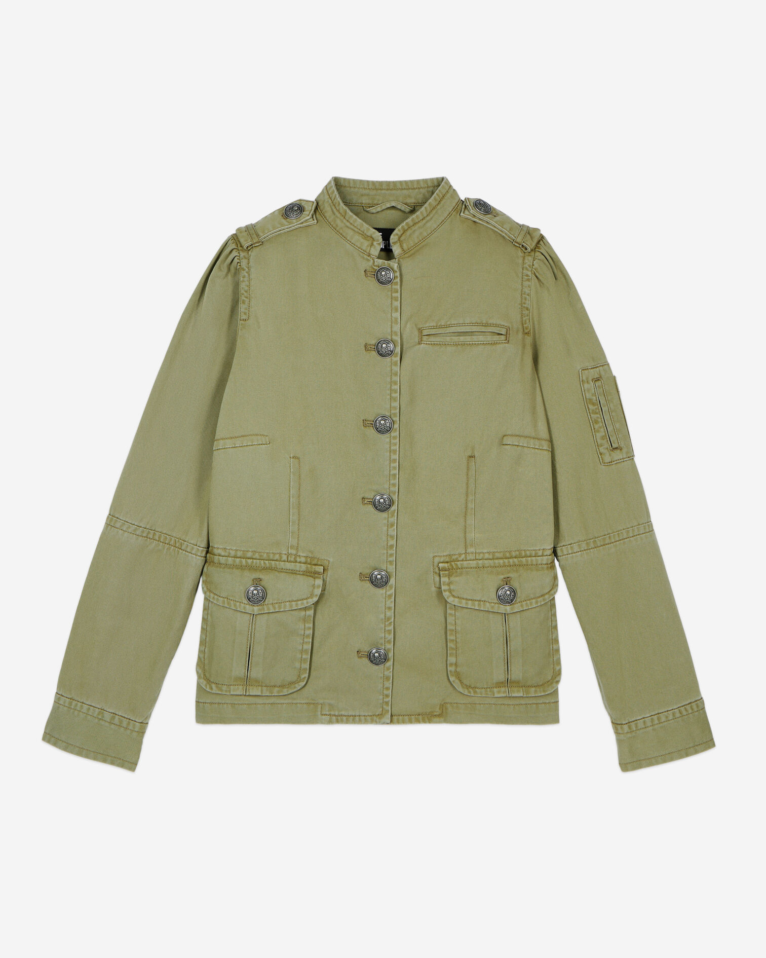 Khaki officer style jacket, OLIVE NIGHT, hi-res image number null