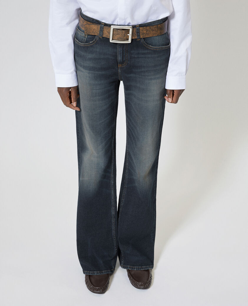 The Kooples WOMEN MEDIUM BLUE bootcut jeans with blue abrasions