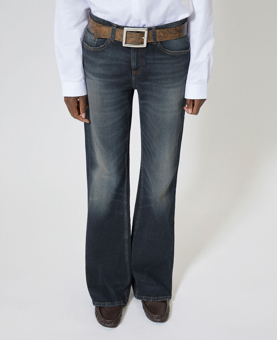 The Kooples F MEDIUM BLUE bootcut jeans with blue abrasions