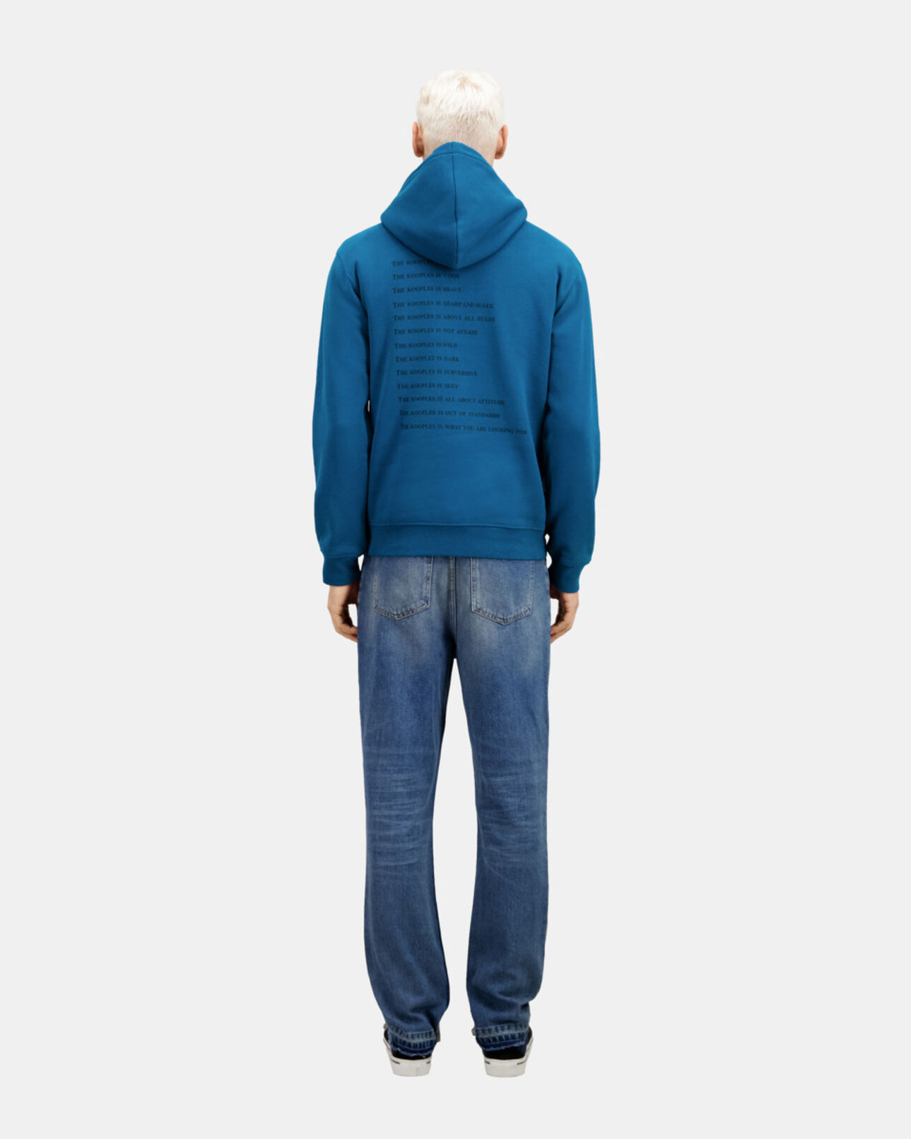 The Kooples HOMME MEDIUM BLUE sweatshirt homme what is bleu à  capuche
