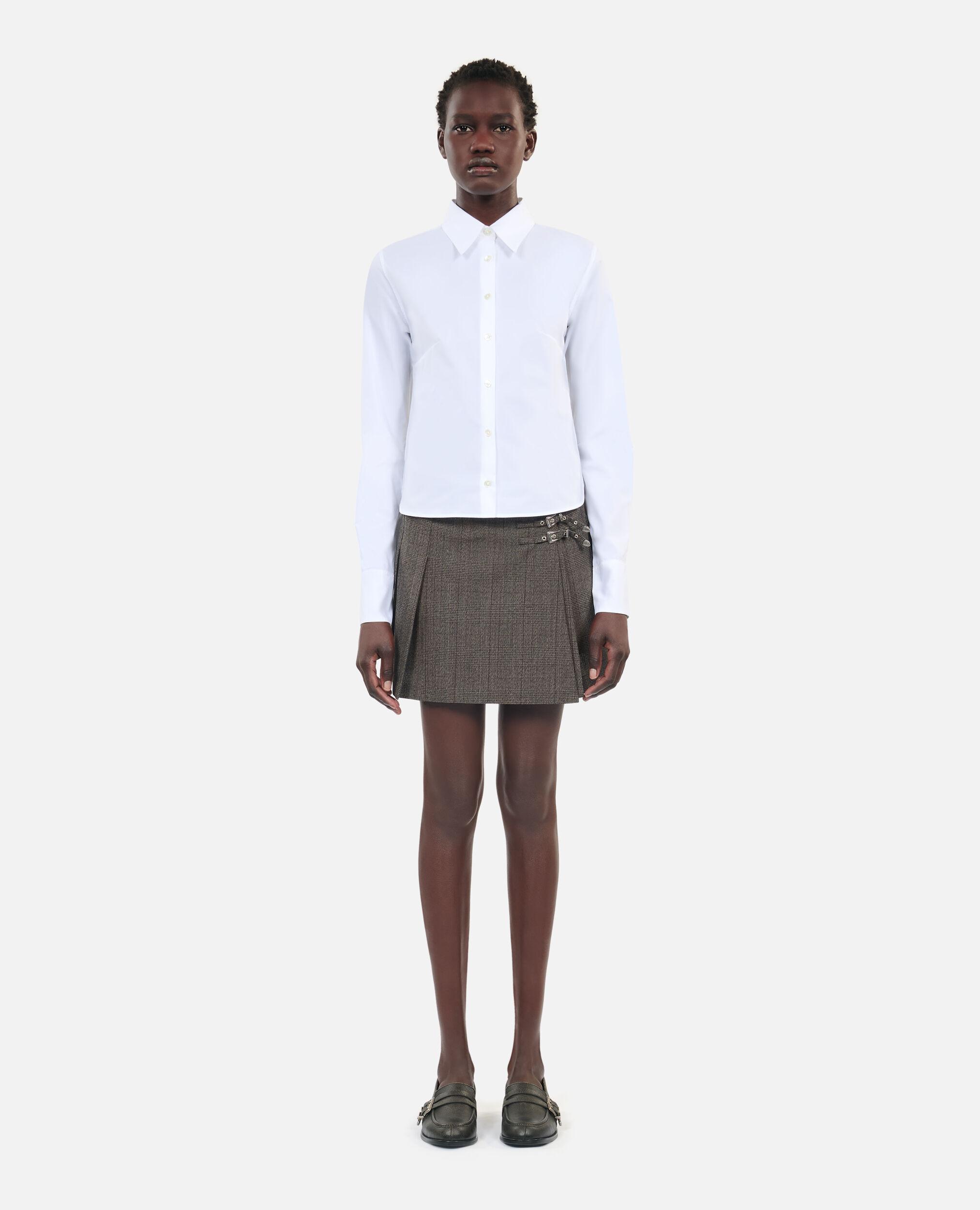 White poplin shirt, WHITE, hi-res image number null