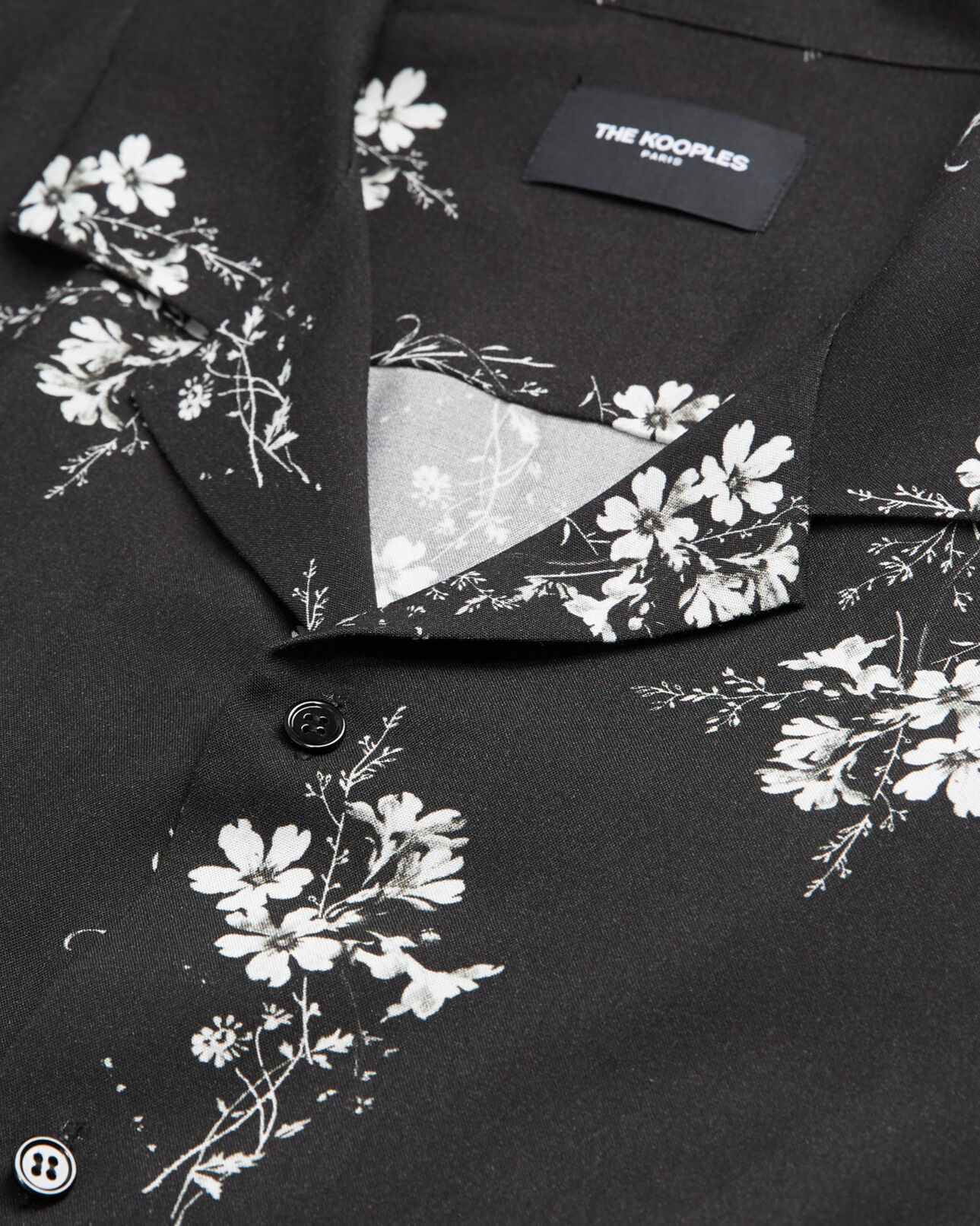 The Kooples HOMME BLACK WHITE chemise fleurie