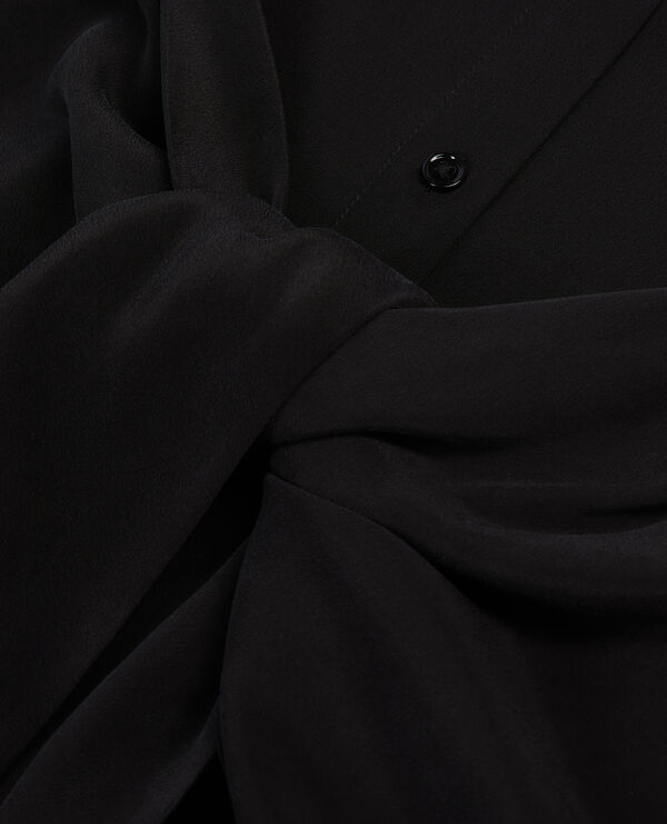 The Kooples DAMEN BLACK kurzes schwarzes hemdkleid mit schleife