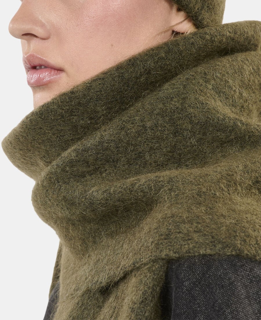 The Kooples MIXTE OLIVE NIGHT écharpe en mohair kaki