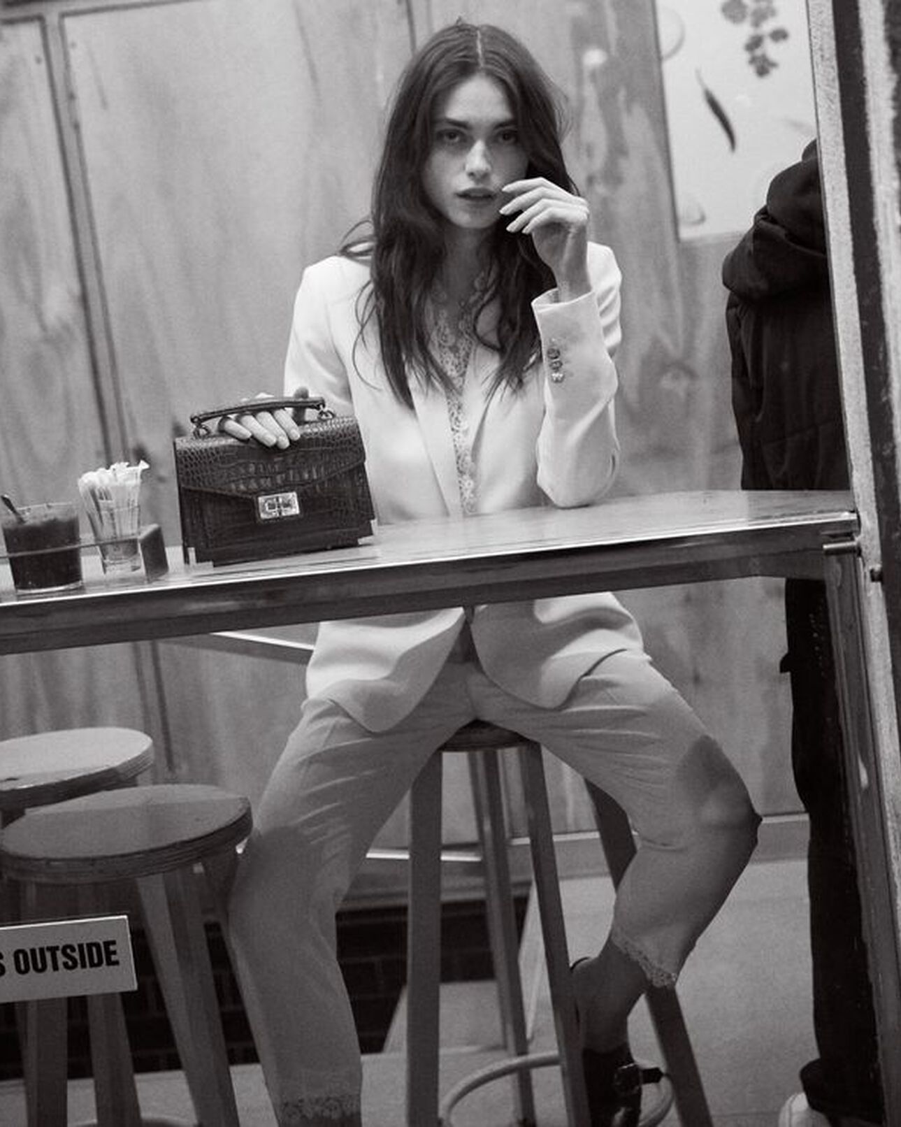 The Kooples FEMME ECRU pantalon tailleur écru dentelle