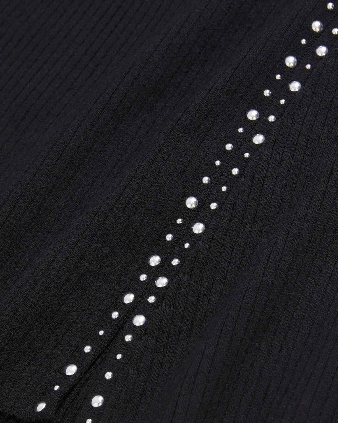 The Kooples DAMEN BLACK schwarzes kurzes strickkleid mit nieten