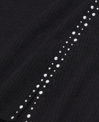 The Kooples WOMEN BLACK short black knit dress with studs
