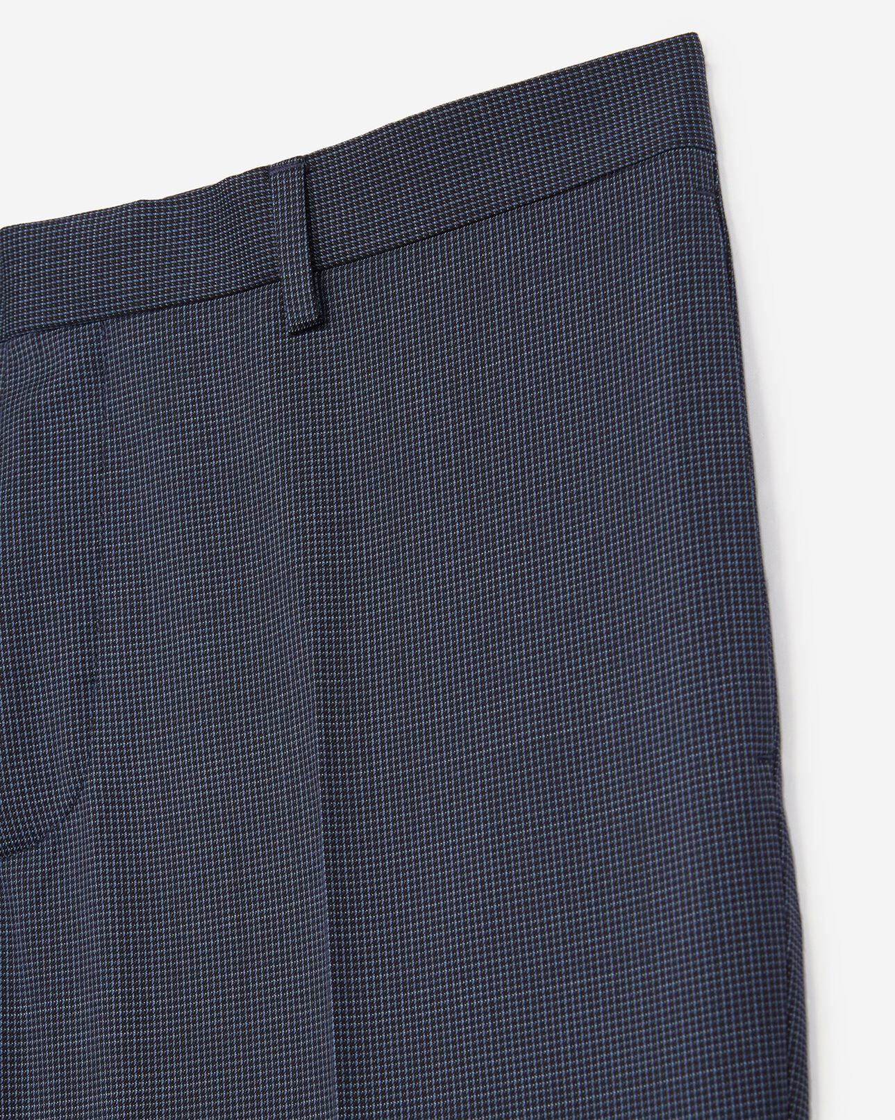The Kooples HERREN NAVY / BLUE blaue slim fit-anzughose aus wolle mit mikro-karomuster
