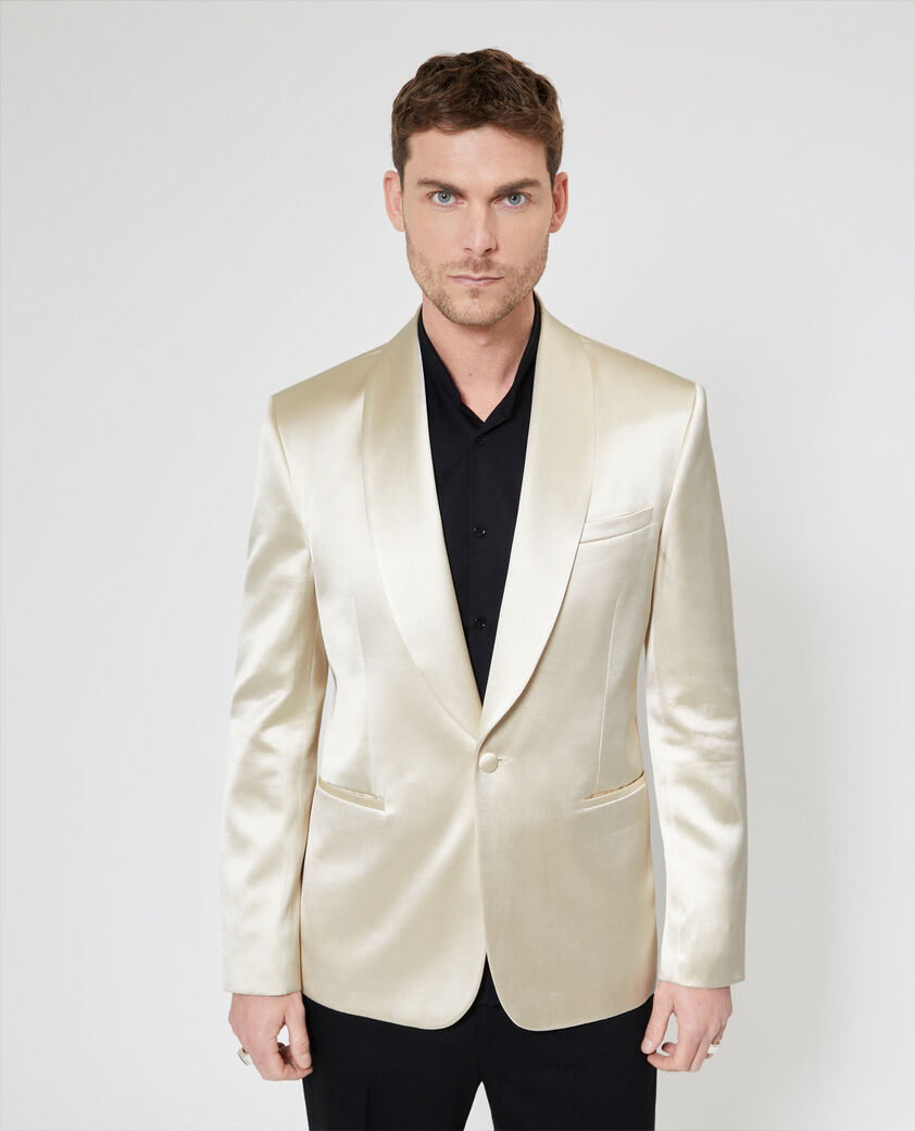 The Kooples MEN CREAM off-white satin tuxedo jacket