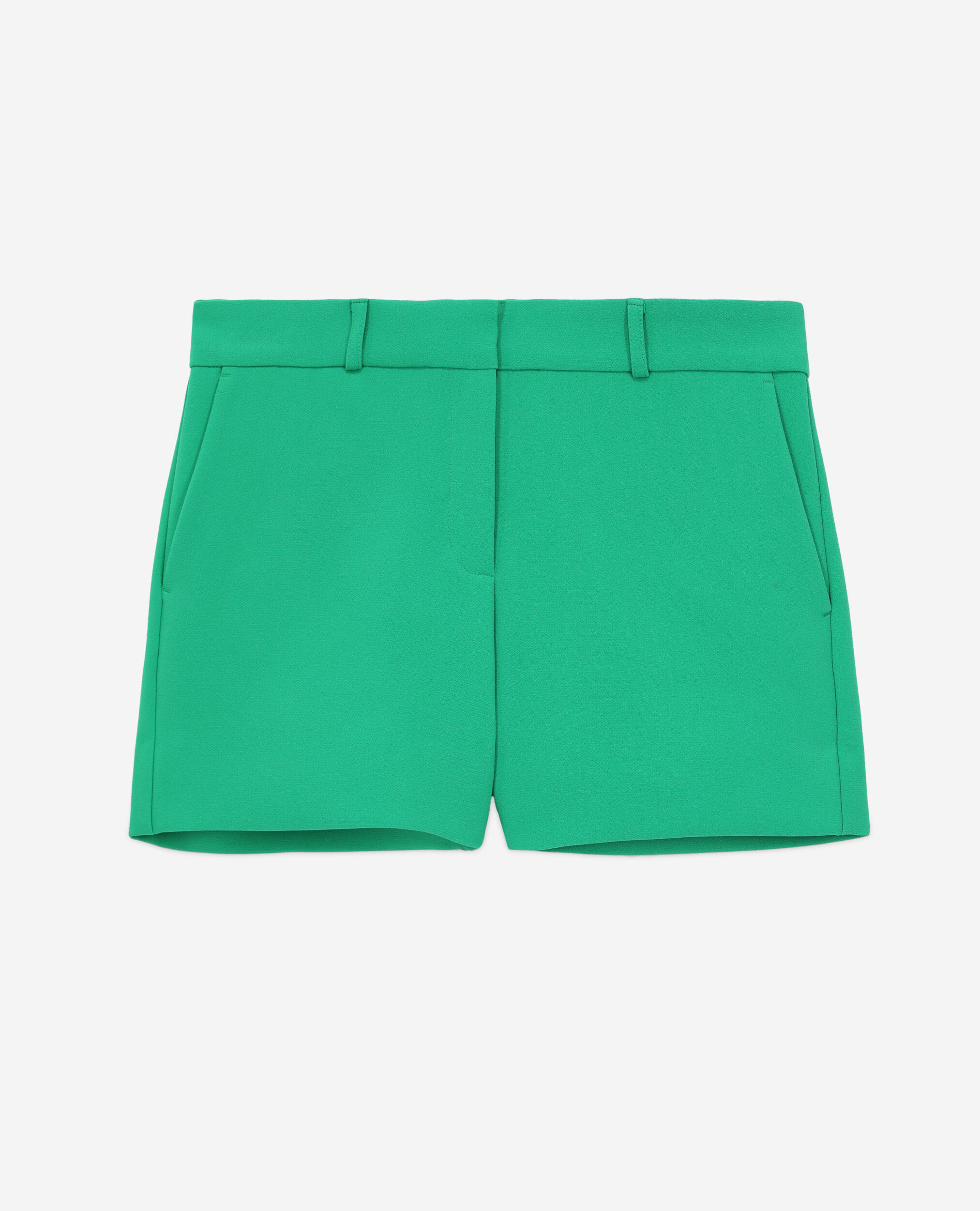 Green crêpe suit shorts, GREEN, hi-res image number null
