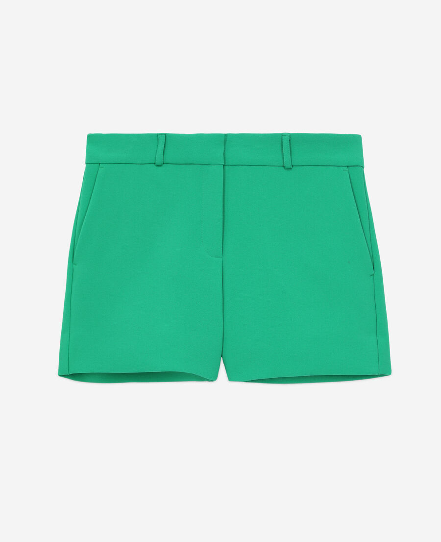 green crêpe suit shorts