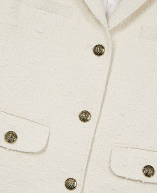 The Kooples FEMME ECRU veste tailleur en tweed &eacute;crue