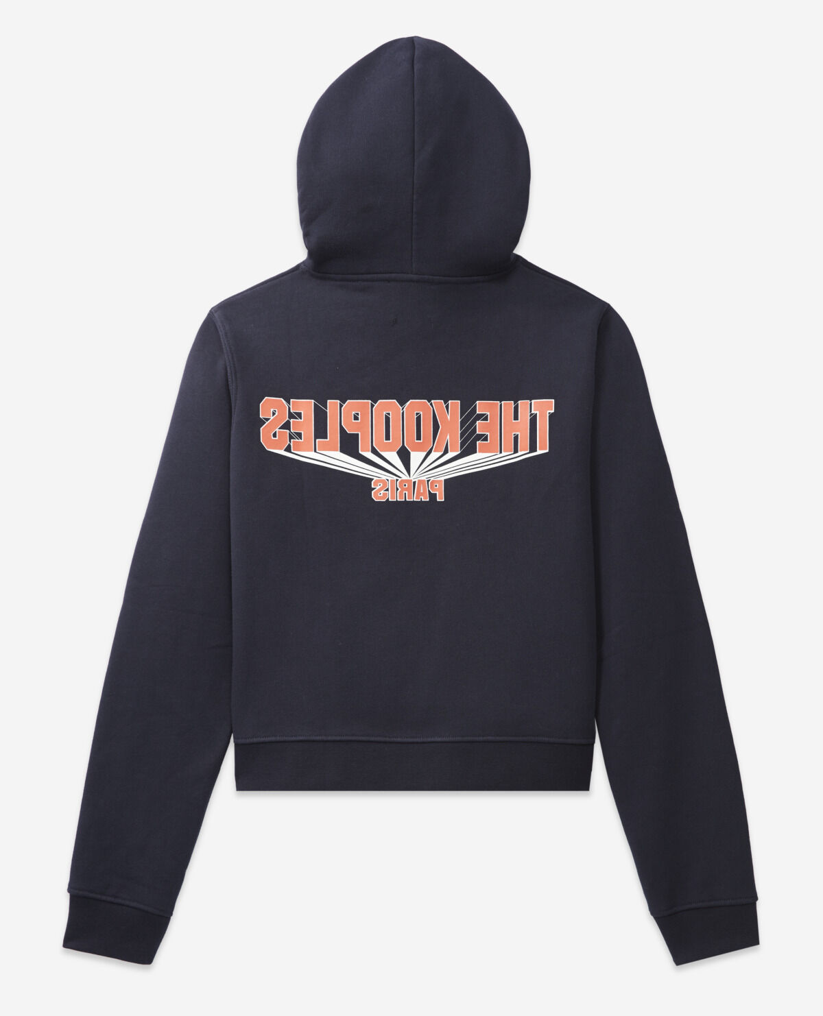 Navy blue and orange hoodie top