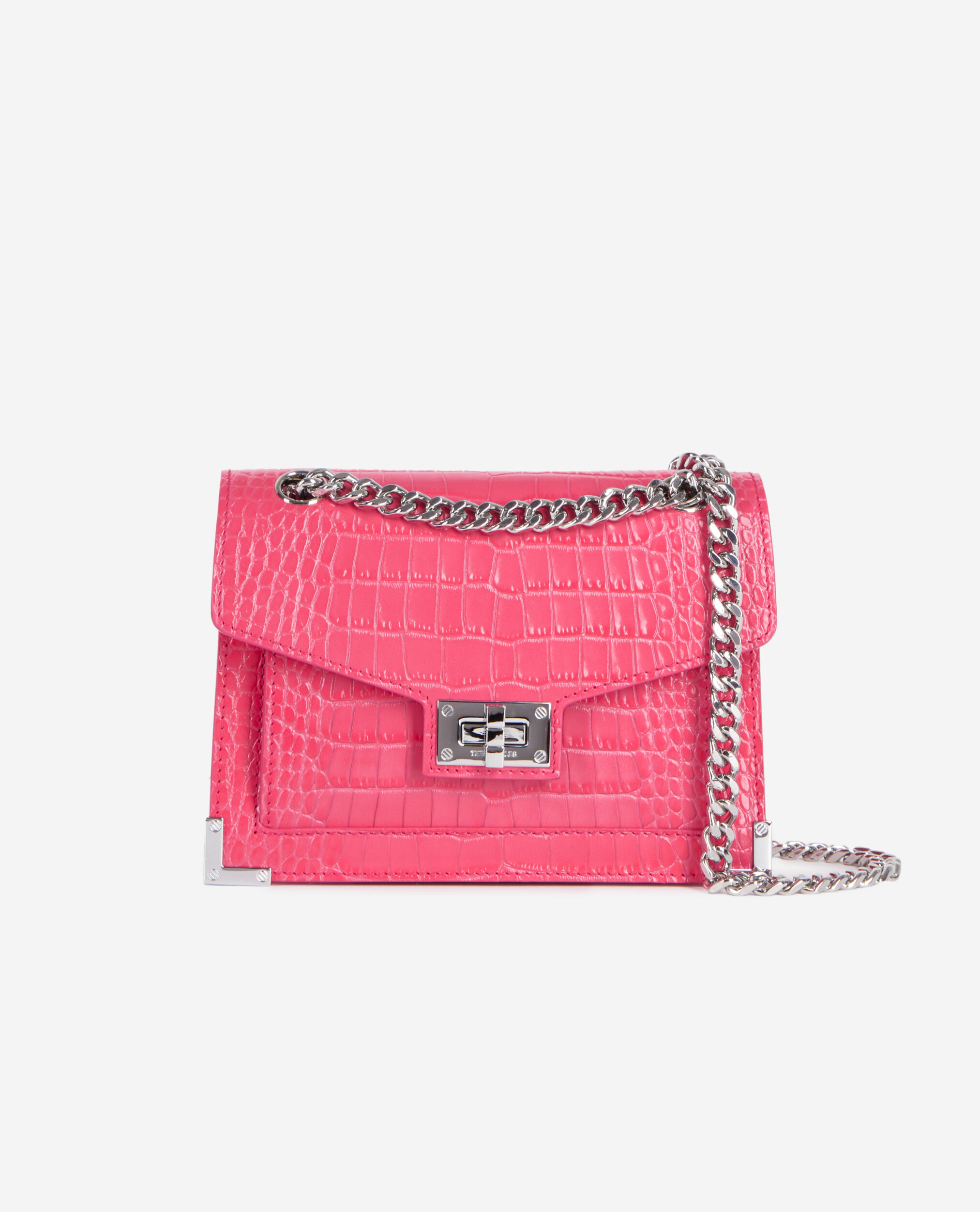 Pink on sale crocodile purse