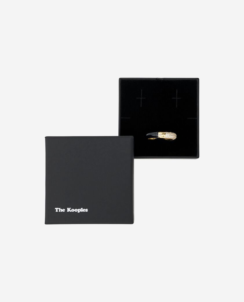The Kooples WOMEN GOLD ear cuff with gold and black rhinestones