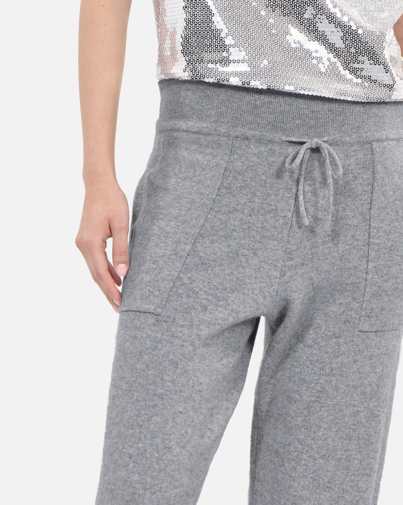 The Kooples WOMEN MIDDLE GREY MEL grey wool and cashmere trousers