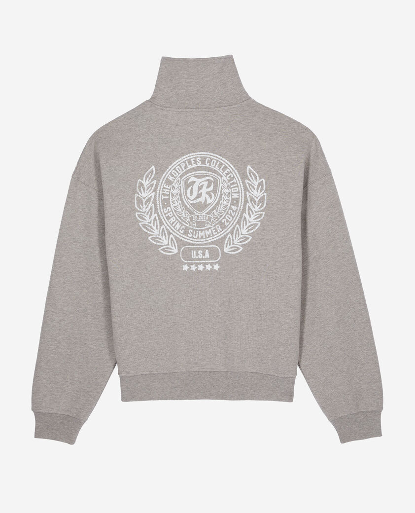 The Kooples HOMME ARDOISE_1 sweatshirt avec s&eacute;rigraphie gris