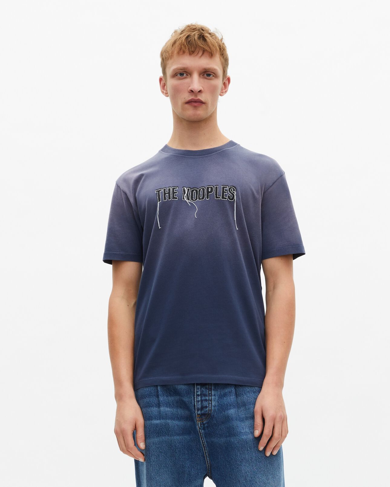 The Kooples HERREN DARK NAVY marineblaues t-shirt mit logo