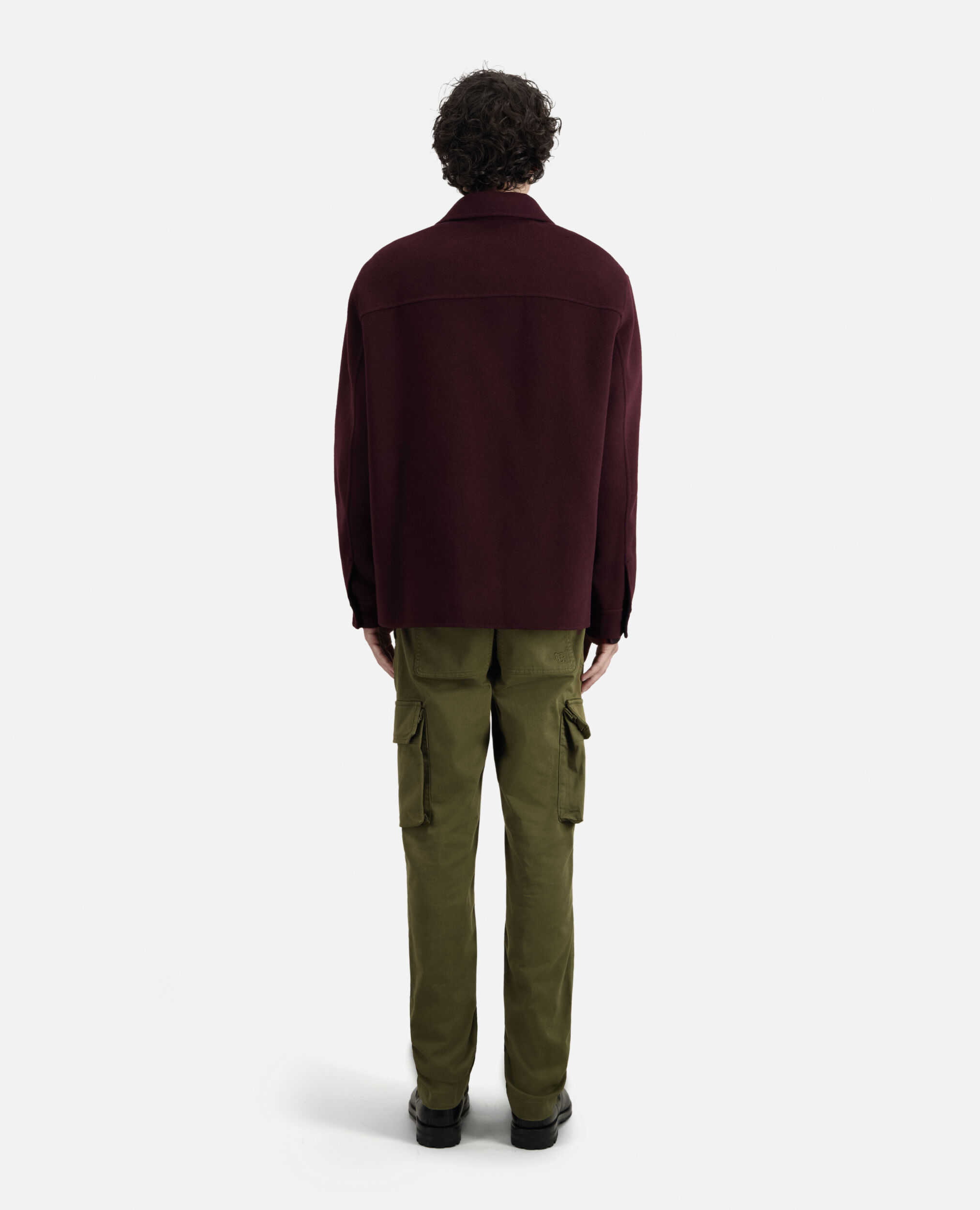 Burgundy wool-blend overshirt jacket, BORDEAUX / NAVY, hi-res image number null