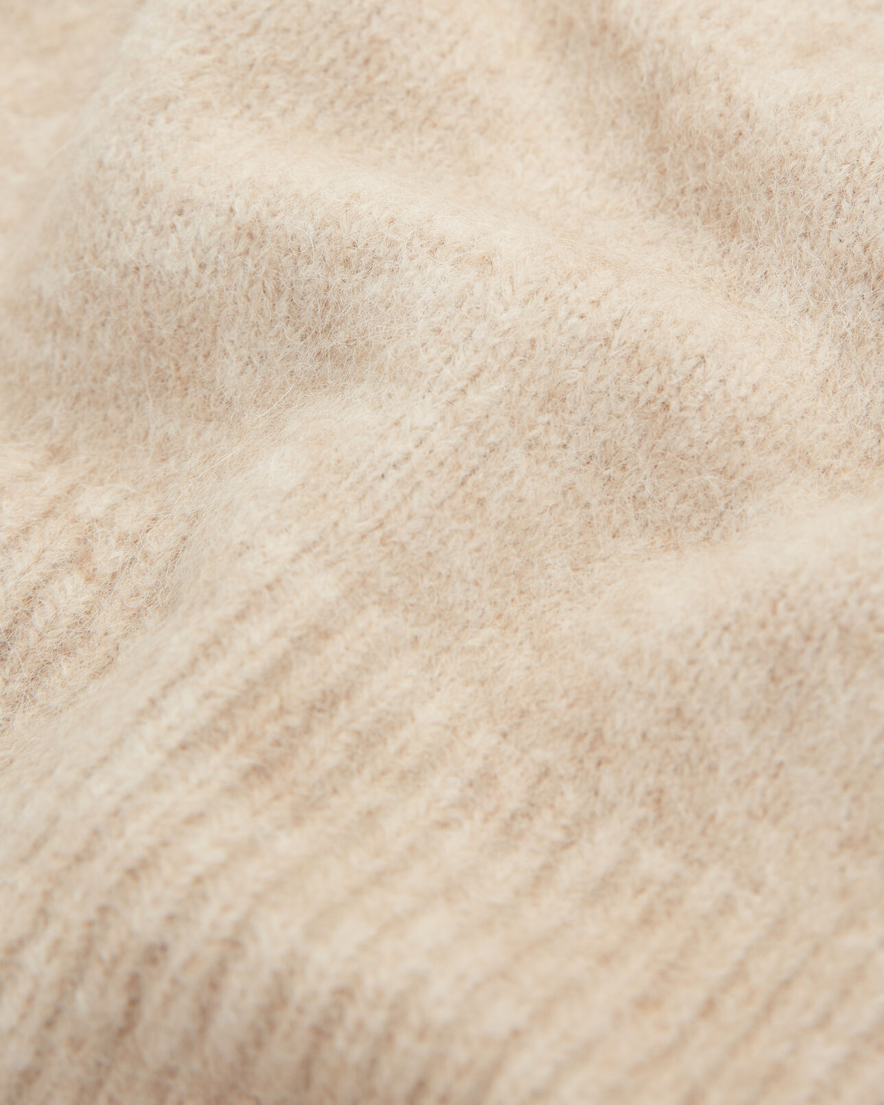 The Kooples WOMEN BEIGE beige knit v-neck sweater with baggy sleeves