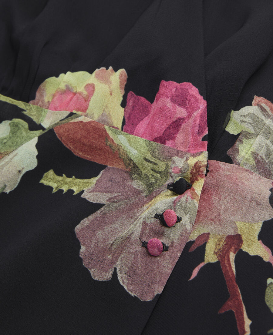 The Kooples MUJER PINK BLACK top cruzado estampado