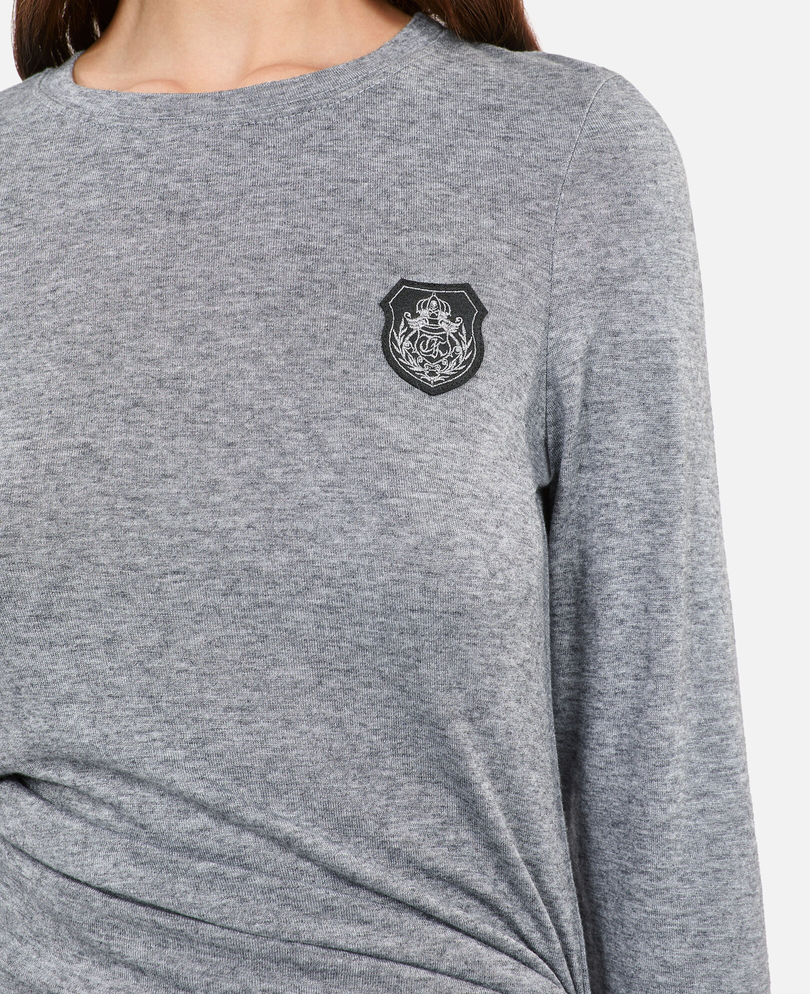 The Kooples FEMME GREY MELANGE t-shirt manches longues imprimé