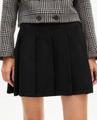 The Kooples DAMEN NAVY kurzer rock aus schwarzem strick