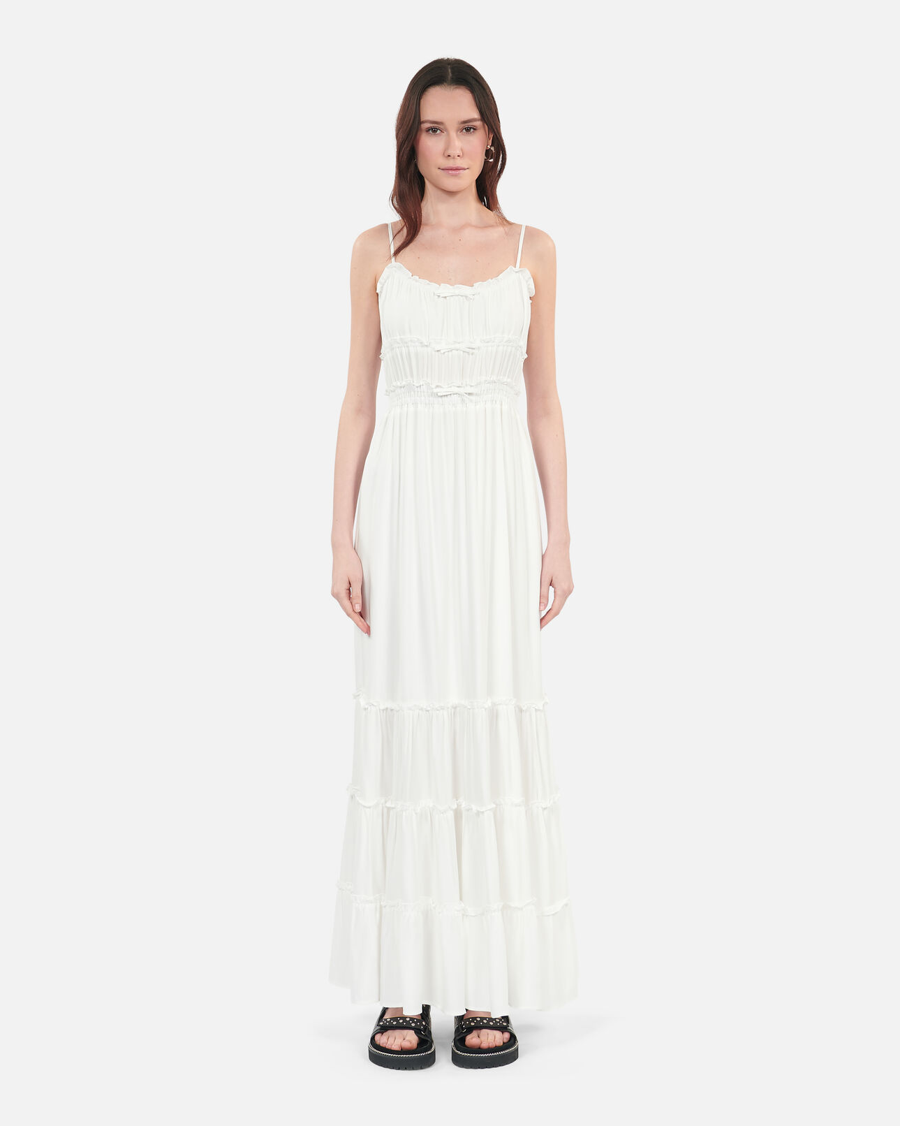 The Kooples WOMEN WHITE long white dress with bows