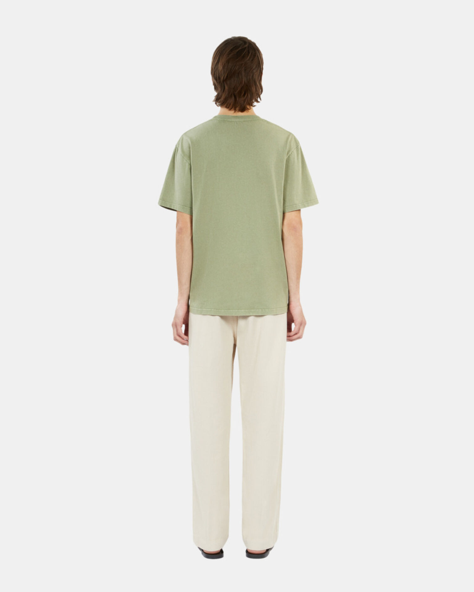 Light green t-shirt with Logo embroidery, KAKI GREY, hi-res image number null