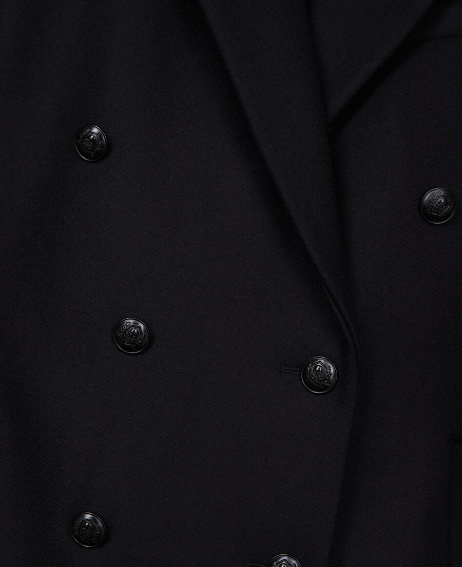 The Kooples WOMEN BLACK long black wool coat