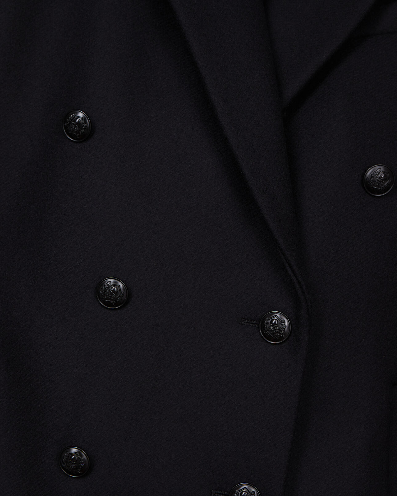The Kooples FEMME BLACK manteau long noir en laine